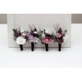 Wedding Boutonnieres in Purple, Lilac & White Floral Tones