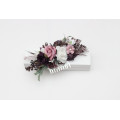 Bridal Hair Comb in Purple, Lilac & White Floral Tones