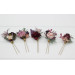 Bridal Hair Pins in Mauve, Purple & Beige