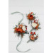 Floral Wrist Corsage in Burnt Orange, Ivory & Sage Green