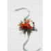 Floral Wrist Corsage in Burnt Orange, Ivory & Sage Green