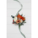 Floral Wrist Corsage in Burnt Orange, Ivory & Sage Green