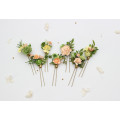 Bridal Hair Pins in Peach, Yellow & Soft Olive Green