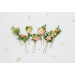 Bridal Hair Pins in Peach, Yellow & Soft Olive Green