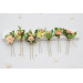 Bridal Hair Pins in Peach, Yellow & Soft Olive Green
