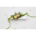 Floral Wrist Corsage in Peach, Yellow & Soft Olive Green