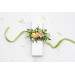 Floral Wrist Corsage in Peach, Yellow & Soft Olive Green