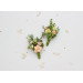 Groom & Groomsmen Flowers in Peach, Yellow & Soft Olive Green