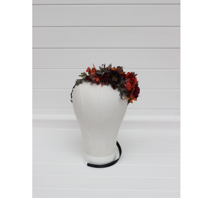 Bridal & Flower Girl Crown in Rust, Burgundy & Cinnamon