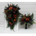Moody Gothic Bridal & Bridesmaid Bouquets with Ferns