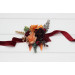 Wedding Boutonnieres & Wrist Corsage in Rust, Burgundy, Cinnamon & Orange | Faux Flower Accessories