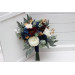 Small Wedding Bouquet in Navy Blue, Burgundy, Ivory & Gold