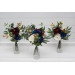 Wedding Table Flowers in Navy Blue, Burgundy, Ivory & Gold