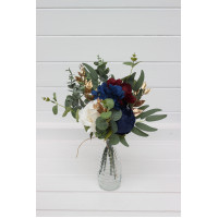 Navy Blue, Ivory, Burgundy & Gold Mini Bouquet for Vase 5496