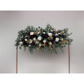Elegant Ceremony Arch Flowers in Navy Blue, Burgundy, Ivory & Gold