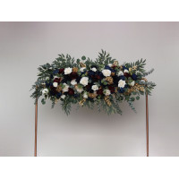  Navy Blue, Ivory, Burgundy & Gold Flower Arch Arrangement  5496
