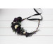 Moody Bridal Flower Crown in Deep Purple, Black, Ivory & Green