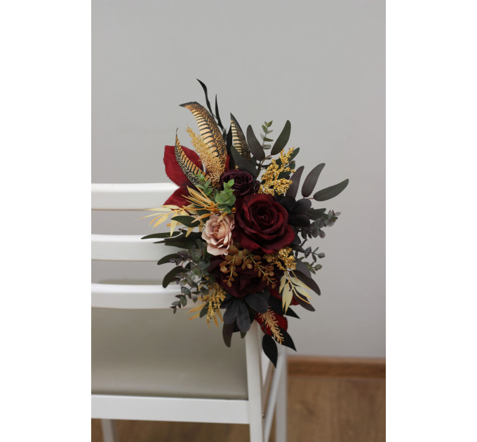 Floral Aisle Markers in Purple, Burgundy & Beige