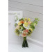 Peach, Yellow, White & Dusty Olive Asymmetrical Bridal Bouquet