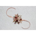 Floral Bracelet in Blush Pink & Burgundy for Wedding and Prom