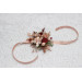 Floral Bracelet in Blush Pink & Burgundy for Wedding and Prom