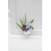 Tropical Boutonnieres in White, Blue & Magenta for Groom & Groomsmen