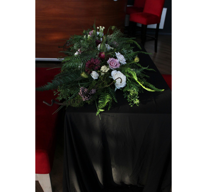 Forest Wedding Table Decor with Ferns and Moss