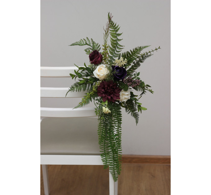 Woodland Chair Flowers for a Forest Wedding Ceremony