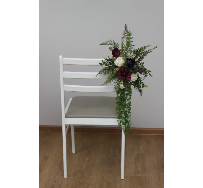 Woodland Chair Flowers for a Forest Wedding Ceremony