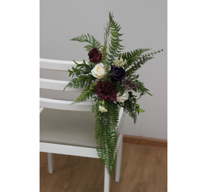 Woodland Chair Flowers for a Forest Wedding Ceremony