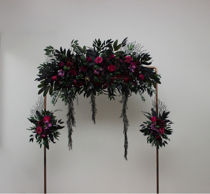 Halloween Wedding Flowers in Purple, Black, Magenta & Green