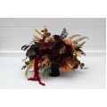 Wedding Table Centerpiece in Purple, Burgundy, Cinnamon & Beige