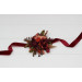 Floral Wrist Bracelet in Burgundy, Deep Red & Orange