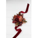 Floral Wrist Bracelet in Burgundy, Deep Red & Orange