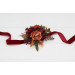 Floral Wrist Bracelet in Burgundy, Deep Red & Orange