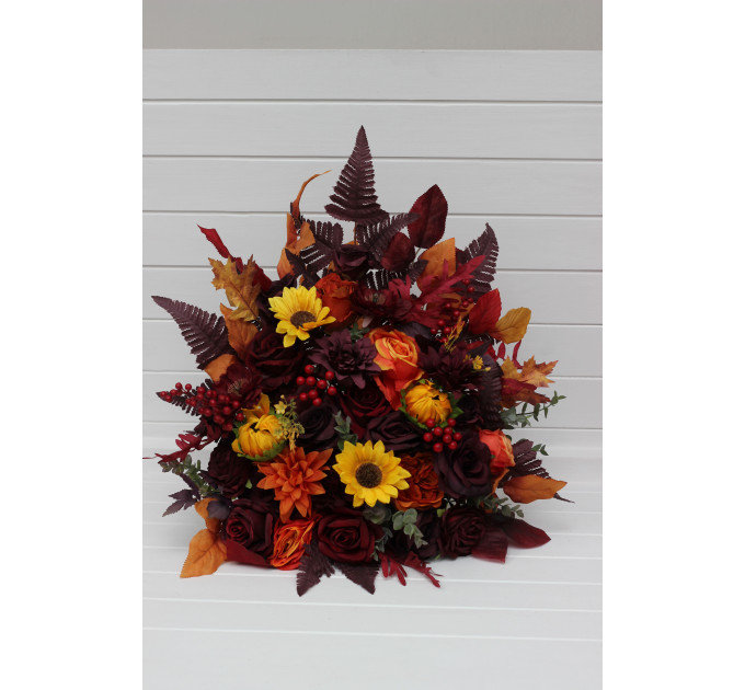 Autumn Wedding Floor Arrangement with Sunflowers
