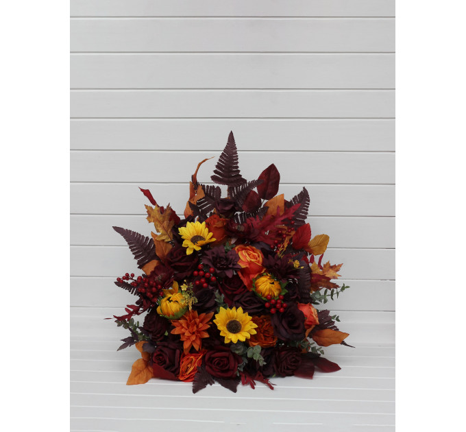 Autumn Wedding Floor Arrangement with Sunflowers