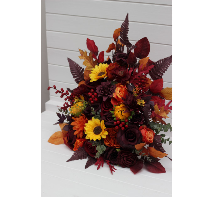 Autumn Wedding Floor Arrangement with Sunflowers