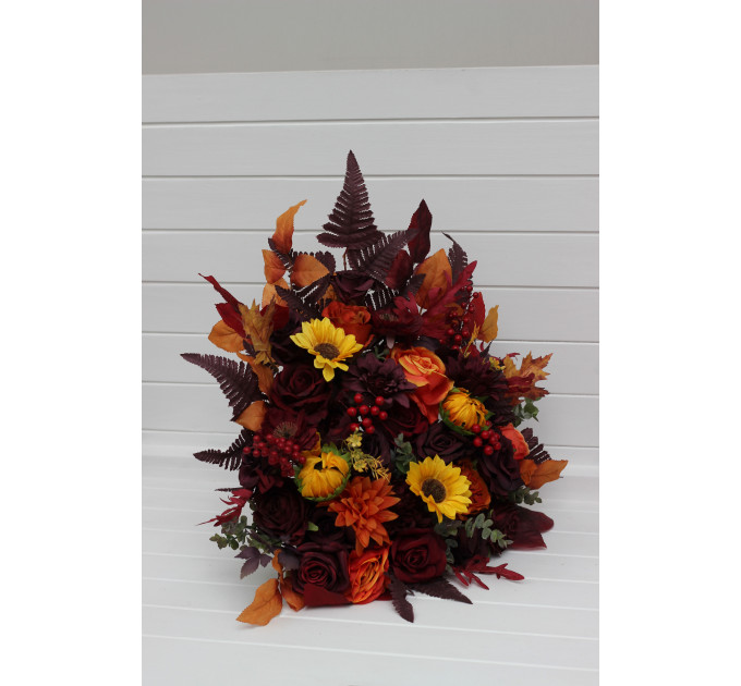 Autumn Wedding Floor Arrangement with Sunflowers