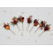 Autumn Bridal Hair Pins in Burgundy, Rust, Orange & Olive Green