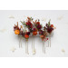 Autumn Bridal Hair Pins in Burgundy, Rust, Orange & Olive Green