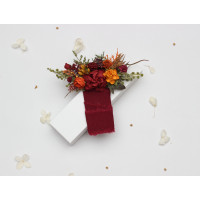 Burgundy, Rust, Orange & Olive Green Pocket Boutonniere 5498