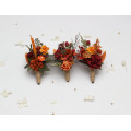Autumn Wedding Boutonniere in Burgundy, Rust, Orange & Olive Green