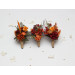 Autumn Wedding Boutonniere in Burgundy, Rust, Orange & Olive Green