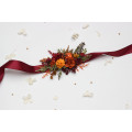 Autumn Wedding Floral Sash in Burgundy, Rust, Orange & Olive Green