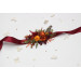 Autumn Wedding Floral Sash in Burgundy, Rust, Orange & Olive Green