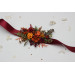 Autumn Wedding Floral Sash in Burgundy, Rust, Orange & Olive Green