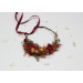 Autumn Floral Headpiece in Burgundy, Rust, Orange & Olive Green