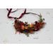 Autumn Floral Headpiece in Burgundy, Rust, Orange & Olive Green