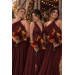Burgundy, Orange & Purple Sunflower Bridal Bouquet | Faux Fall Wedding Flowers